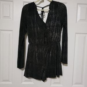 WOMENS MEDIUM SHIMMERING BLACK ROMPER